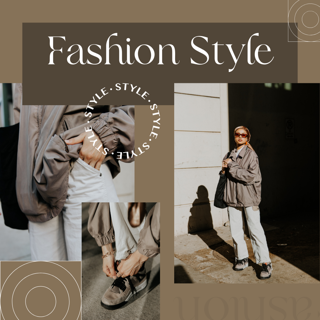 Earthy Fashion Image Layout with Circle Element Instagram Post